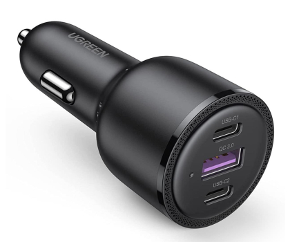 Ładowarka i akumulator UGREEN Ładowarka samochodowa 69W 5A 2 x USB -C + USB-A (PD,QC) 6957303802289